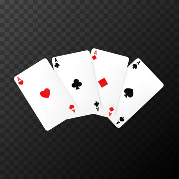 Simple poker cards on the transparent background Vector