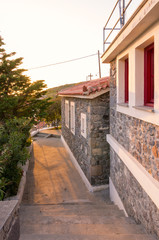Fototapeta na wymiar Architecture in the village of Agios Efstratios island, Greece