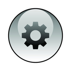 Gear glass icon vector design. Settings icon