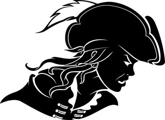 Tough Female Pirate Side View Mascot