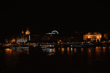 Fototapeta premium Panorama Nacht Budapest