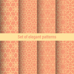 Vintage set, great design for any purposes. Abstract vector geometric seamless pattern. Modern simple design. Vector illustration art. Seamless texture. Wedding invitation card set.