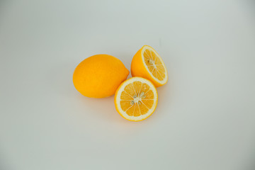 fresh lemon on white background