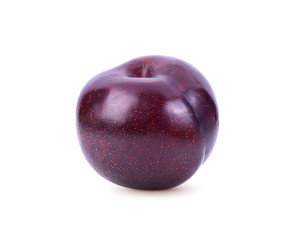 organic plum fruit on white background