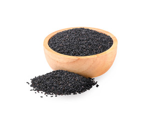 Black sesame on white background