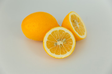 yellow lemon on a white background