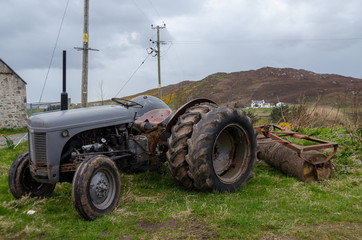 Tractor on peasant farm