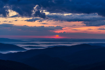 Wschód słońca Bieszczady