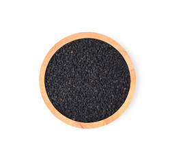 Black sesame on white background