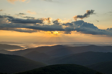 Wschód słońca Bieszczady