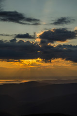 Wschód słońca Bieszczady