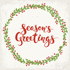 Enjoy Christmas holiday card with cool hand drawn calligraphy