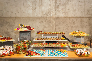 Single bite serving - arranged party finger food - cold buffet