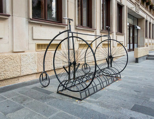 Fototapeta na wymiar Bycicle Stand in Bratislava, Slovakia