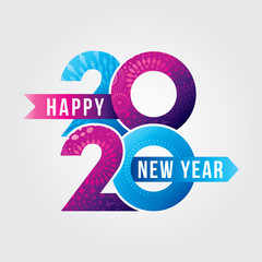 Vector illustration of  fireworks. Happy new year 2020 theme