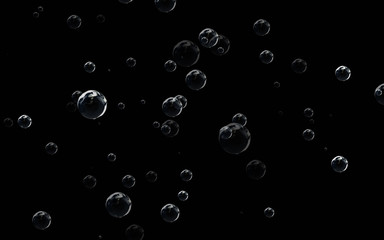 bubbles on black background