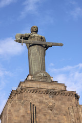 Fototapeta na wymiar Mother Armenia, monumental statue in Victory Park. Yerevan, Armenia