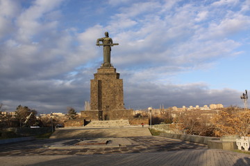 Fototapeta na wymiar Mother Armenia, monumental statue in Victory Park. Yerevan, Armenia