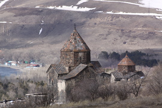 Armenia. Sevanavank (Sevan Monastery), a monastic complex located on a island of Lake Sevan in the Gegharkunik Province