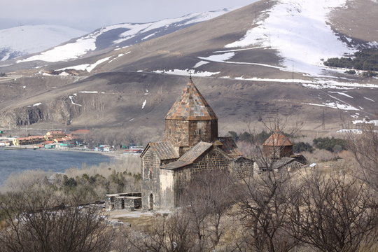 Armenia. Sevanavank (Sevan Monastery), a monastic complex located on a island of Lake Sevan in the Gegharkunik Province