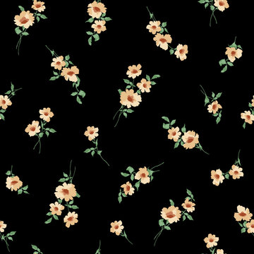 Seamless vector pattern of a beautiful flower, © daicokuebisu