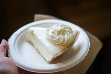 Slice of key lime pie, traditional american dessert from the Florida Keys