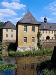 Baroque yellow water castle Schloss Dyck in Germany