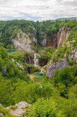 Luxurious and tumultuous waterfalls of Plitvice Lakes, Croatia
