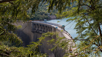 view of the Victoria dam in central sri lanka 