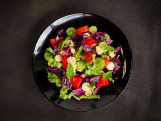 Salad vegetables for a healthy diet to lose weight.