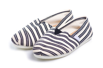Female Espadrilles shoes on white background isolation