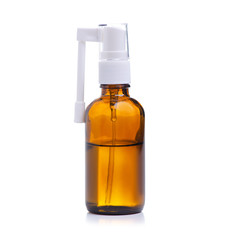 Throat spray medicine on white background isolation