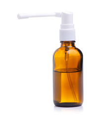 Throat spray medicine on white background isolation