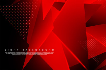 Triangular background. Abstract composition of 3D triangles. Modern geometric red background insulated black