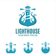 Lighthouse Logo Vector Set of 4