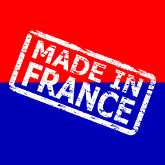 Made in france, white rubber post stamp