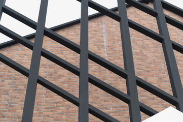 Brown wall and fence in a coffee shop