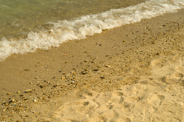 Sea wave and the beach sand 