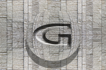 Steinwand Kugel Buchstabe G © Xaver Klaussner