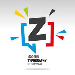 Z modern typography letter symbol colorful sign icon sticker