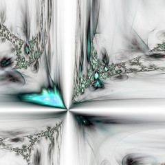 Light green fractal cross, digital artwork for creative graphic design
