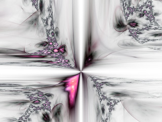 Pink fractal cross, digital artwork for creative graphic design