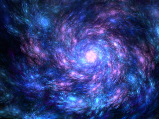 Fototapeta na wymiar Dark fractal nebula or galaxy, digital artwork for creative graphic design