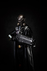 Naklejka premium Post apocalyptic cyborg warrior 