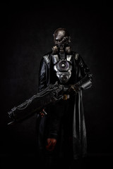 Fototapeta na wymiar Post apocalyptic cyborg warrior 