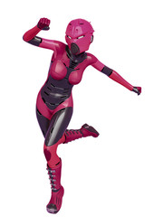 super soldier female doing a comic run