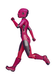 super soldier female running side view