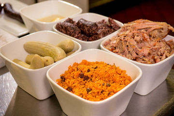Bowls of Typical Puertorrican Foods