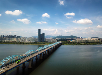 Fototapeta na wymiar view of han river in seoul city south korea