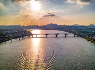 Obraz premium seoul city at sunset south korea